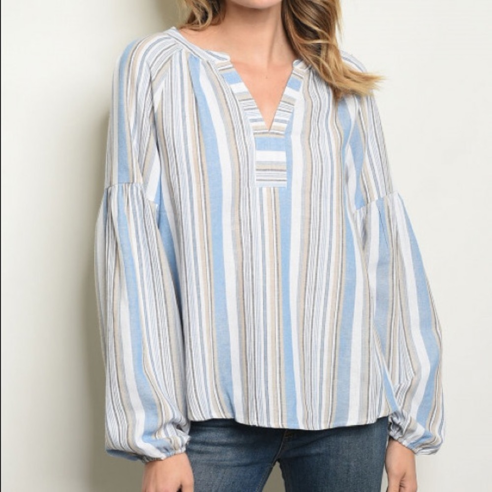 Blue Striped Top